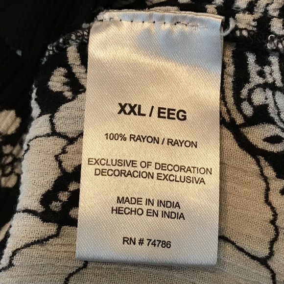 BILA Floral Tunic Sleeveless Tassel Tie Ruffle Hem Embroidered Boho Top Size XXL - Picture 11 of 16